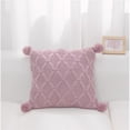 thumbnail image 1 of MDR Trading Inc. HU-PP1818ELPKOP Pink Diamond Pattern Knit With Matching Pom Poms And Polyester Insert Pillow, 1 of 1