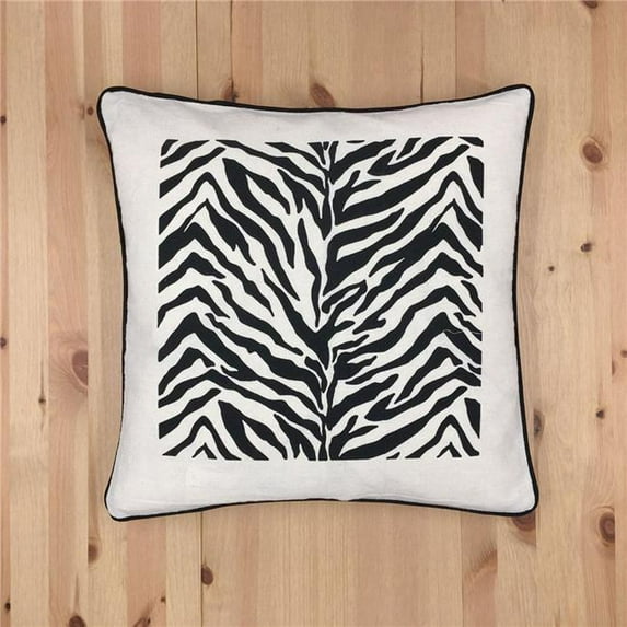 MDR Trading Inc. HU-SA1818TB05OF Zebra Print On Ivory With Feather Down Insert Pillow