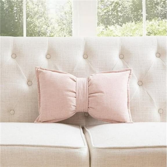 MDR Trading Inc. HU-SS1220EG03PKOF Pink Chenille With Belt And Feather Down Insert Pillow