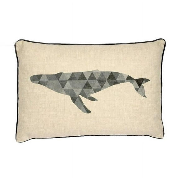 MDR Trading Inc. HU-SU1218ICW2OP Gray Whale On Ivory With Polyester Insert Pillow