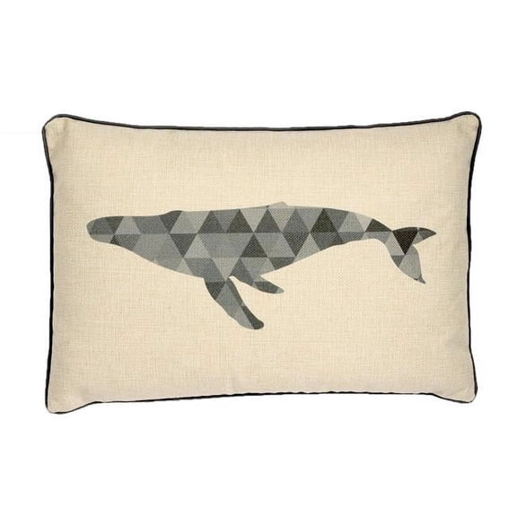 MDR Trading Inc. HU-SU1218ICW2OP Gray Whale On Ivory With Polyester Insert Pillow