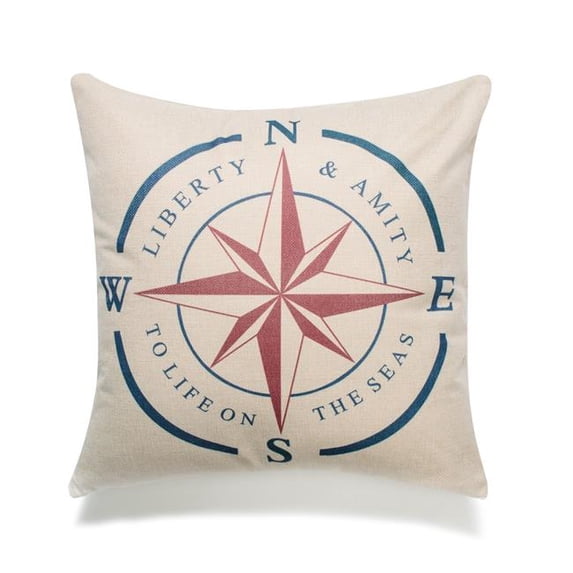 MDR Trading Inc. HU-SU1818IC03XX Compass Points Print Pillow Cover