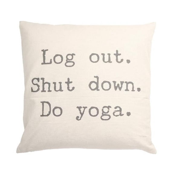 MDR Trading Inc. HU-YG1818IC02OF Log Out Shut Down Do Yoga With Feather Down Insert Pillow
