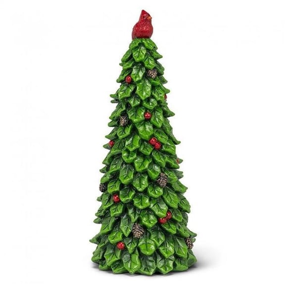 MDR Trading Inc. AB-27-NORTHERN-012 Holly Leaf Tree With Pine Cones And A Cardinal Topper Figurine