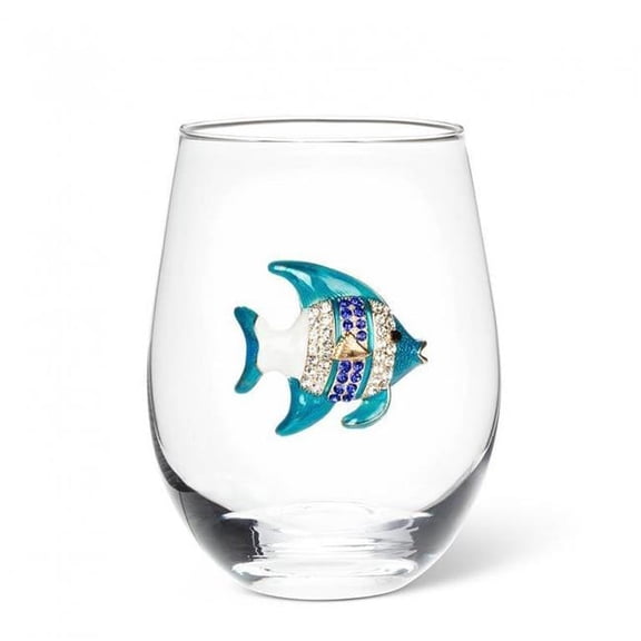 MDR Trading Inc. AB-27-BLING-191_Q01 Jewelled Fish Pattern Stemless Wine Glass
