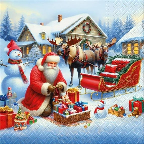 MDR Trading Inc. AB-88-L-239700_Q01 Luncheon Size Holiday Sleigh Napkins