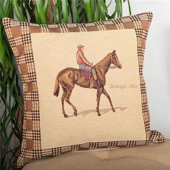 MDR Trading Inc. FP-TXPC-029_Q01 Ranger 1863 Man On A Horse With Check Accents Cushion Cover