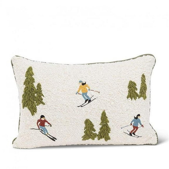 MDR Trading Inc. AB-50-CHALET-RECT Rectangle Ski Scene Boucle Pillow