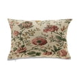 thumbnail image 1 of MDR Trading Inc. HU-FL1218JT01XX Rectangular Pink Flowers On White Pillow Cover, 1 of 1