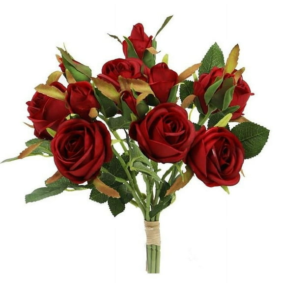 MDR Trading Inc. AI-FL4093RED_Q01 Red Roses Bouquet Artificial Flower