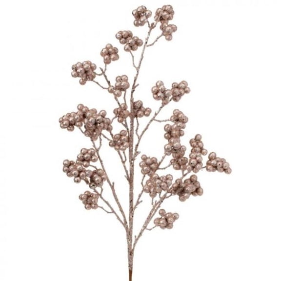 MDR Trading Inc. CM-RN106RO_Q01 Rose Gold Glittered Berry Spray Faux Plants And Trees