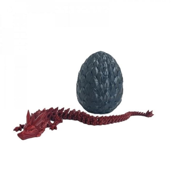 MDR Trading Inc. SC-105.43.1047 Set Of 2 3D Printed Egg With Red Dragon Figurine