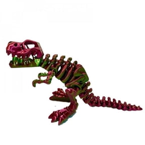 MDR Trading Inc. SC-105.72.919 3D Printed Burgundy And Green T Rex Skeleton Figurine