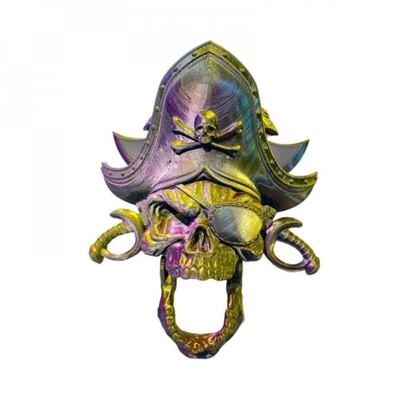 MDR Trading Inc. SC-105.79.807 3D Printed Purple And Gold Pirate Skull Door Knocker
