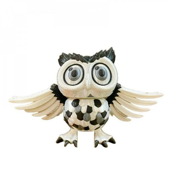 MDR Trading Inc. SC-105.81.825 3D Printed White Owl With Black And Gray Accents Figurine