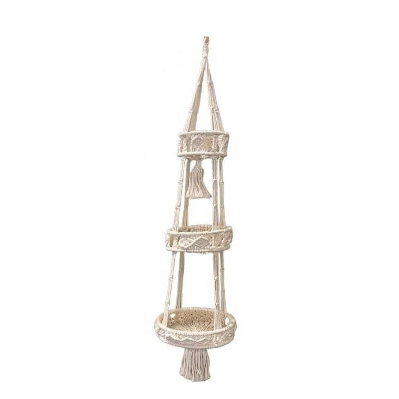 MDR Trading Inc. SC-106.54.442 3 Tiered Round White Hanging Macrame ...