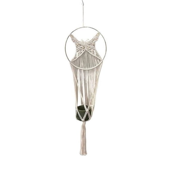 MDR Trading Inc. SC-106.57.453 Macrame On Round Hoop Hanging Planter