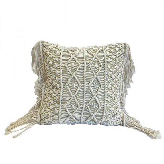 MDR Trading Inc. SC-106.58.454 Macrame Cover With Fringes Pillow