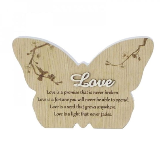 MDR Trading Inc. SC-SBP216 Love- Butterfly Shape With Saying Block Sign