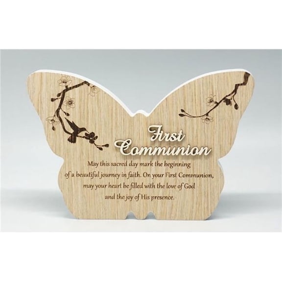 MDR Trading Inc. SC-SBP231 First Communion -Butterfly Shape With Saying Block Sign