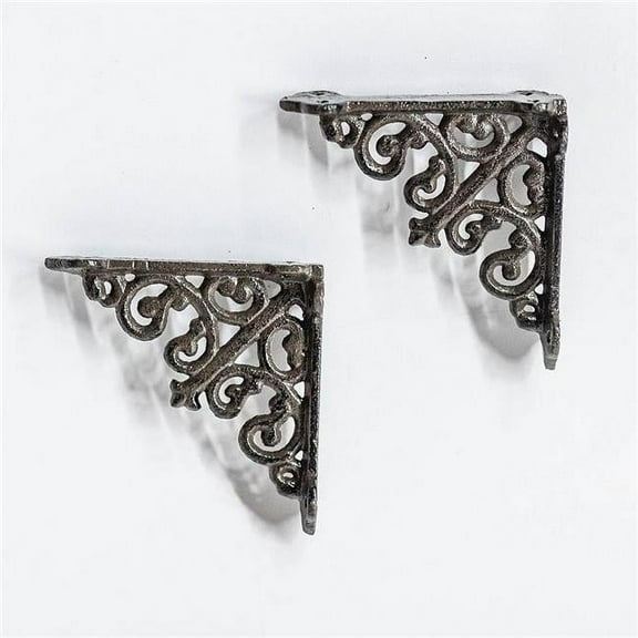 MDR Trading Inc. FP-KIN-130-B Set Of 2 Cast Iron Scrolled Patterned Shelf Bracket