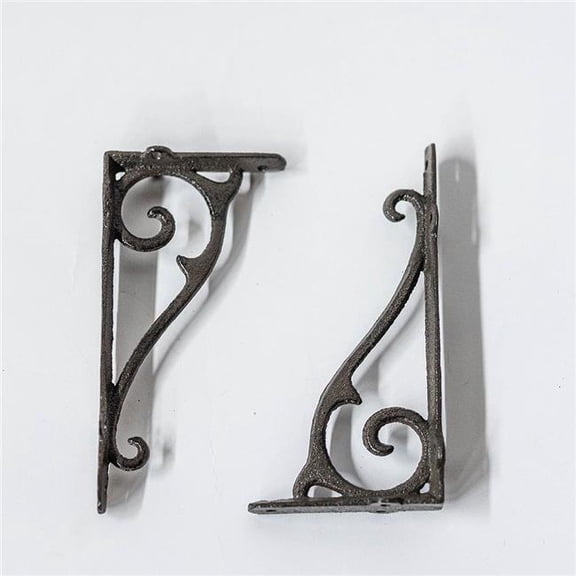 MDR Trading Inc. FP-KIN-144-Br Set Of 2 Dark Brown Cast Iron Shelf Bracket