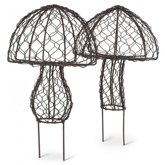 MDR Trading Inc. AB-54-NETWORK-13 Set Of 2 Mesh Mushrooms Garden Stake