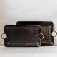 thumbnail image 1 of MDR Trading Inc. FP-LCD-324 Set Of 2 Rectangular Black Metal With Copper Color Trim And Handles Decorative Trays, 1 of 3