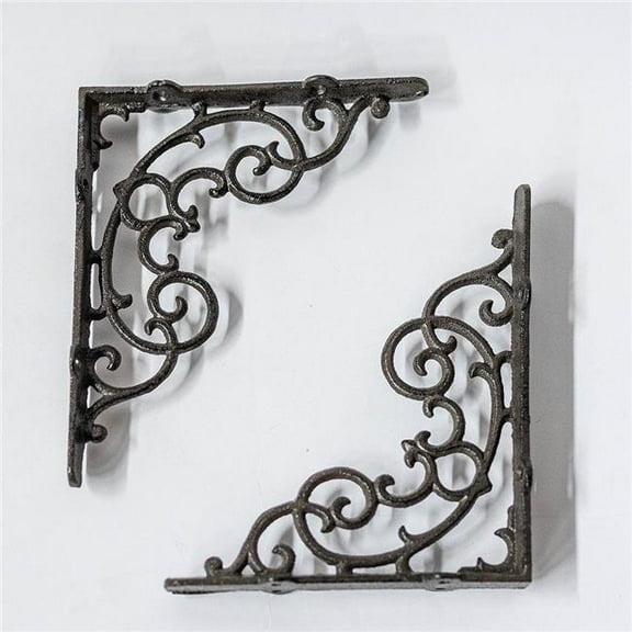 MDR Trading Inc. FP-KIN-077-B Set Of 2 Scroll Work Cast Iron Shelf Bracket