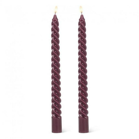 MDR Trading Inc. AB-27-TWIRL-PUR Set Of 2 Tight Spiral Taper Candles