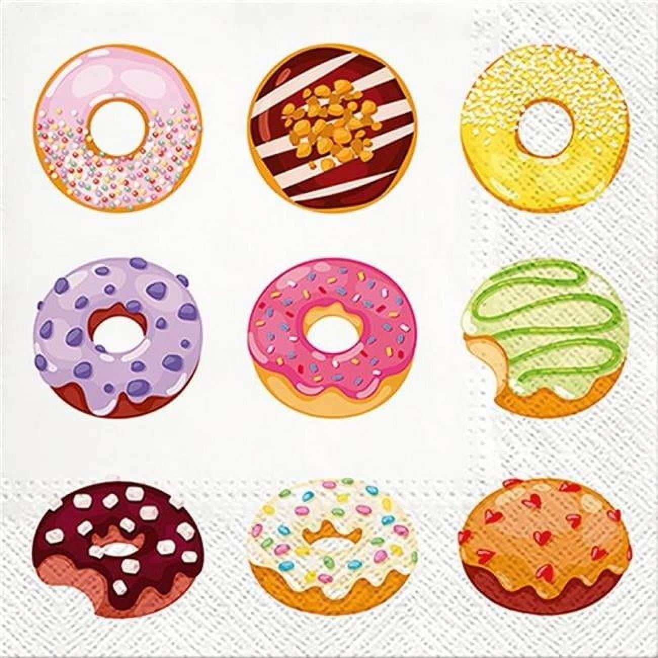 MDR Trading Inc. AB-88-LT-701600_Q01 Set Of 20 Luncheon Size Tasty Donuts Napkins
