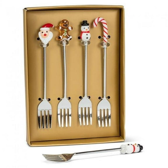 MDR Trading Inc. AB-27-FORK-037 Set Of 4 Holiday Icon Cocktail Size Fork