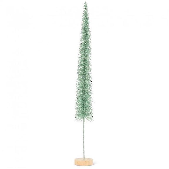 MDR Trading Inc. AB-27-GLITTER-LG-TURQ_Q01 Skinny Turquoise Glitter Brush Tree Statuette