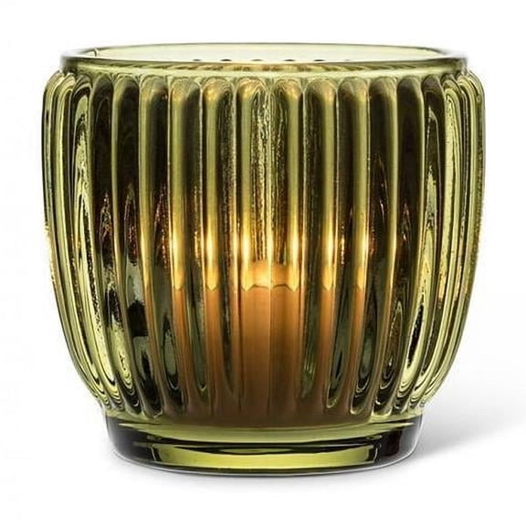 MDR Trading Inc. AB-27-METRO-923-MOSS Small Moss Green Ribbed Votive Candle Holder