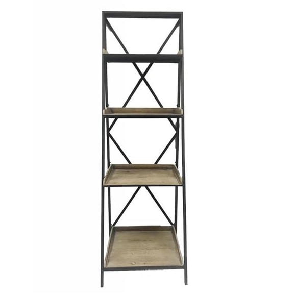 MDR Trading Inc. FP-WEN-057 Staircase Design 4 Shelves On Metal Frame Stand
