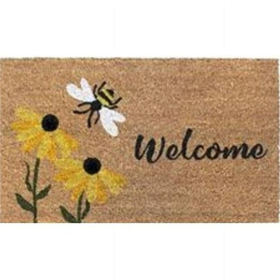 MDR Trading Inc. VA-EP60 Welcome Bee Flying To Flowers Doormat