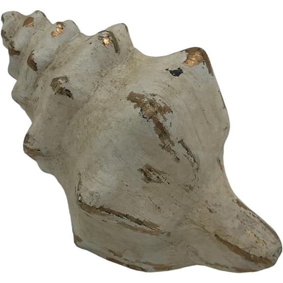 MDR Trading Inc. FP-PMDF-220_Q01 Weathered White And Gold Paper Mache Seashell Decoration