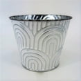 thumbnail image 1 of MDR Trading Inc.  White Washed Geometric Patterned Metal Planter, 1 of 1