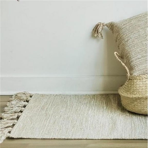 MDR Trading Inc. Woven Beige And Brown Pattern With Tassels Rug