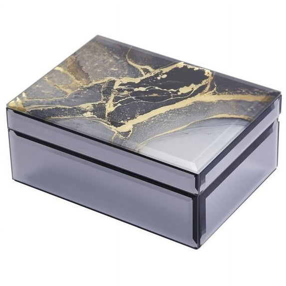MDR Trading SC-HM504 Multi Color Marble Look Lid with Black Lining Jewellery Box