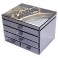 thumbnail image 1 of MDR Trading SC-HM507 Agate Crystal Lid with Black Lined Multi Drawer Storage Jewellery Box, 1 of 1