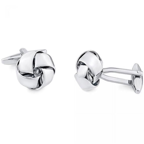 MDR Trading SS-BC075 Brass Polished Silver Love Knot Cufflinks