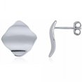 thumbnail image 1 of MDR Trading SS-EP171 15.6 mm Silver Diamond Shape Wavy Lines Earrings, 1 of 1