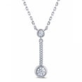 thumbnail image 1 of MDR Trading SS-NTZ296 16 & 1.5 in. Silver Circles & Bar Pendant with White Cubic Zirconia Necklace, 1 of 2