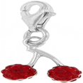 thumbnail image 1 of MDR Trading SS-PE017R-S 10.7 mm Crystal Cherries Red & Silver Charm, 1 of 1