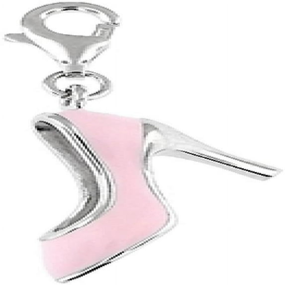 MDR Trading SS-PE208P-S 13.4 mm Silver & Pink Enamel High-Heeled Shoe Charm