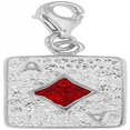 thumbnail image 1 of MDR Trading SS-PE299CR-S 12.6 mm Red & Silver Crystal Ace of Diamonds Charm, 1 of 1