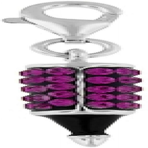 MDR Trading SS-PE307PR-S 5.8 mm Black & Purple Crystal Silver Crayon Charm