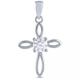 thumbnail image 1 of MDR Trading SS-PRZ129 15 mm Silver Cross with White Cubic Zirconia Centre Pendant, 1 of 2