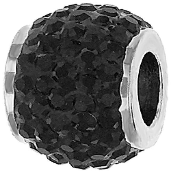 MDR Trading SS-SSP149BK 7.6 mm Stainless Steel Ball with Black & Silver Crystals Pendant